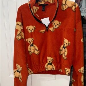 Red Teddy Bear Fleece Pullover